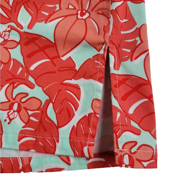 NWOT Sail to Sable Green Coral Red Floral with Monkeys Long Sleeve Tunic Dress - Picture 7 of 9